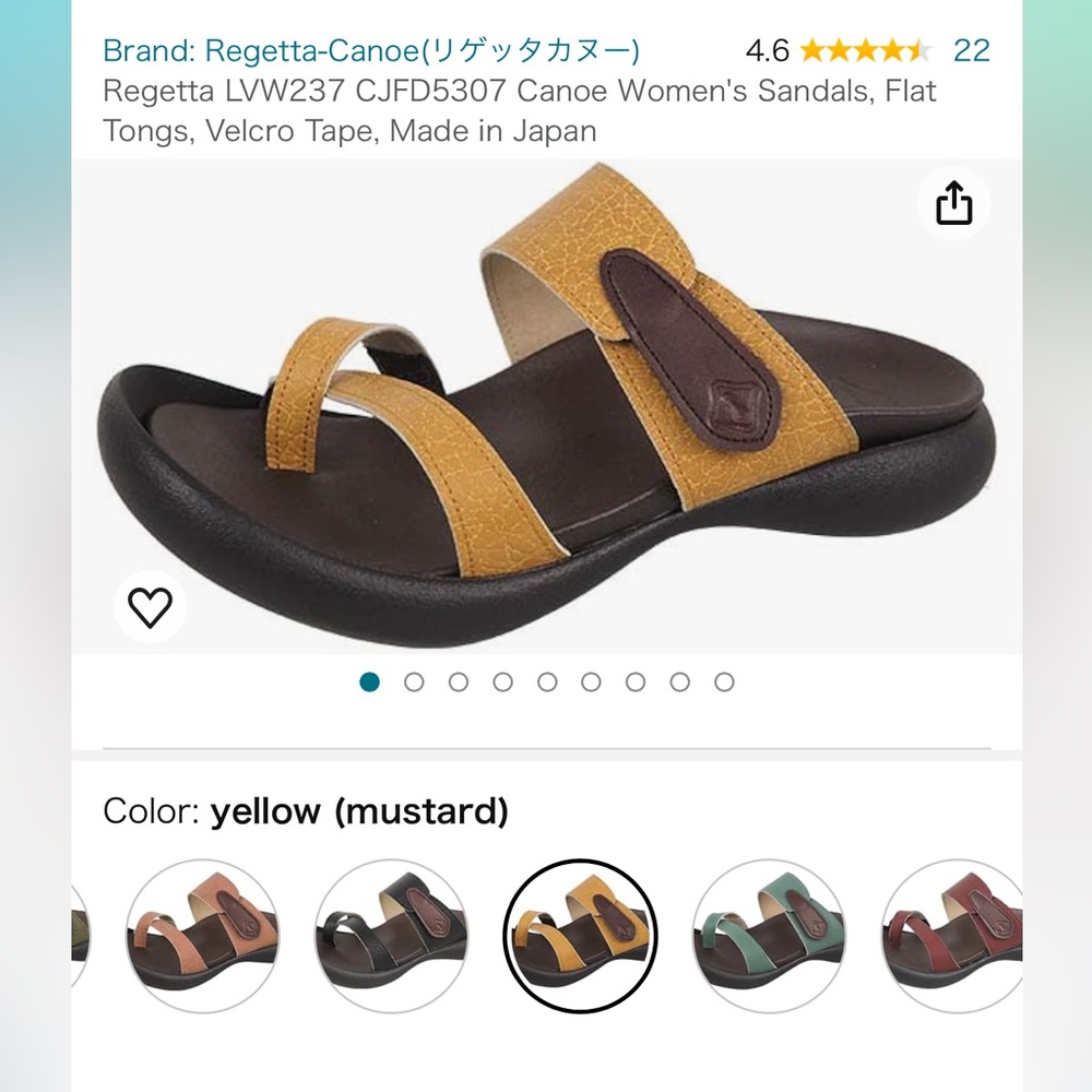 Regetta-Canoe Made In Japan Sandals In Mustard Size Large